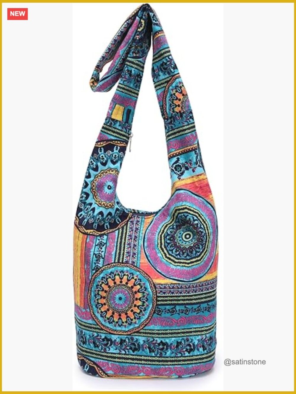 Canvas Hippie Crossbody Bag Boho Hobo Handbag Shoulder Bag